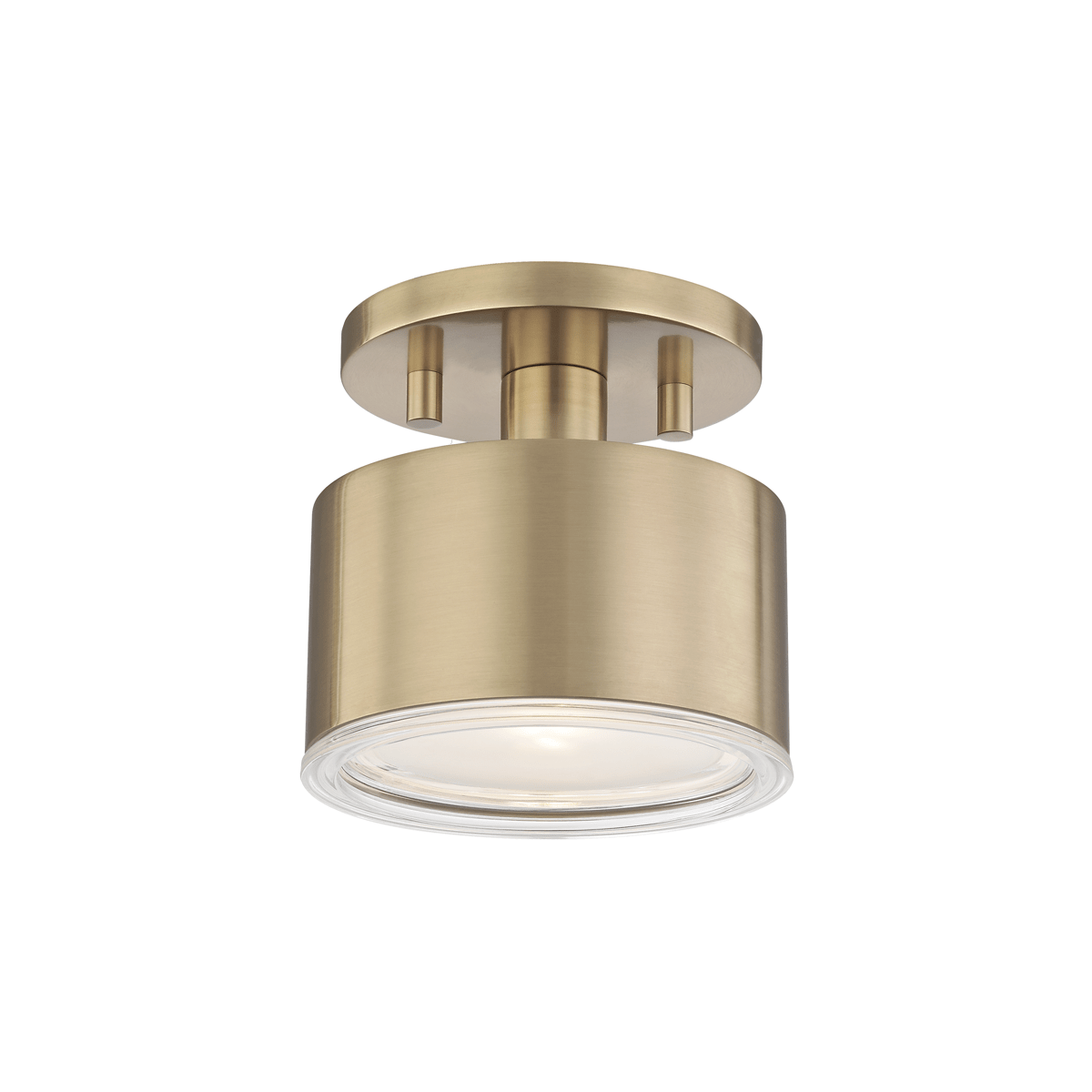 Mitzi | Nora Semi Flush in Aged Brass White Cliff Studio Flush Mount Lights