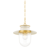 Mitzi | Nori Pendant in Aged Brass, Small White Cliff Studio Pendant Lighting