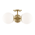 Mitzi | Paige Semi Flush - AGED BRASS White Cliff Studio Semi Flush