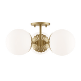 Mitzi | Paige Semi Flush - AGED BRASS White Cliff Studio Semi Flush