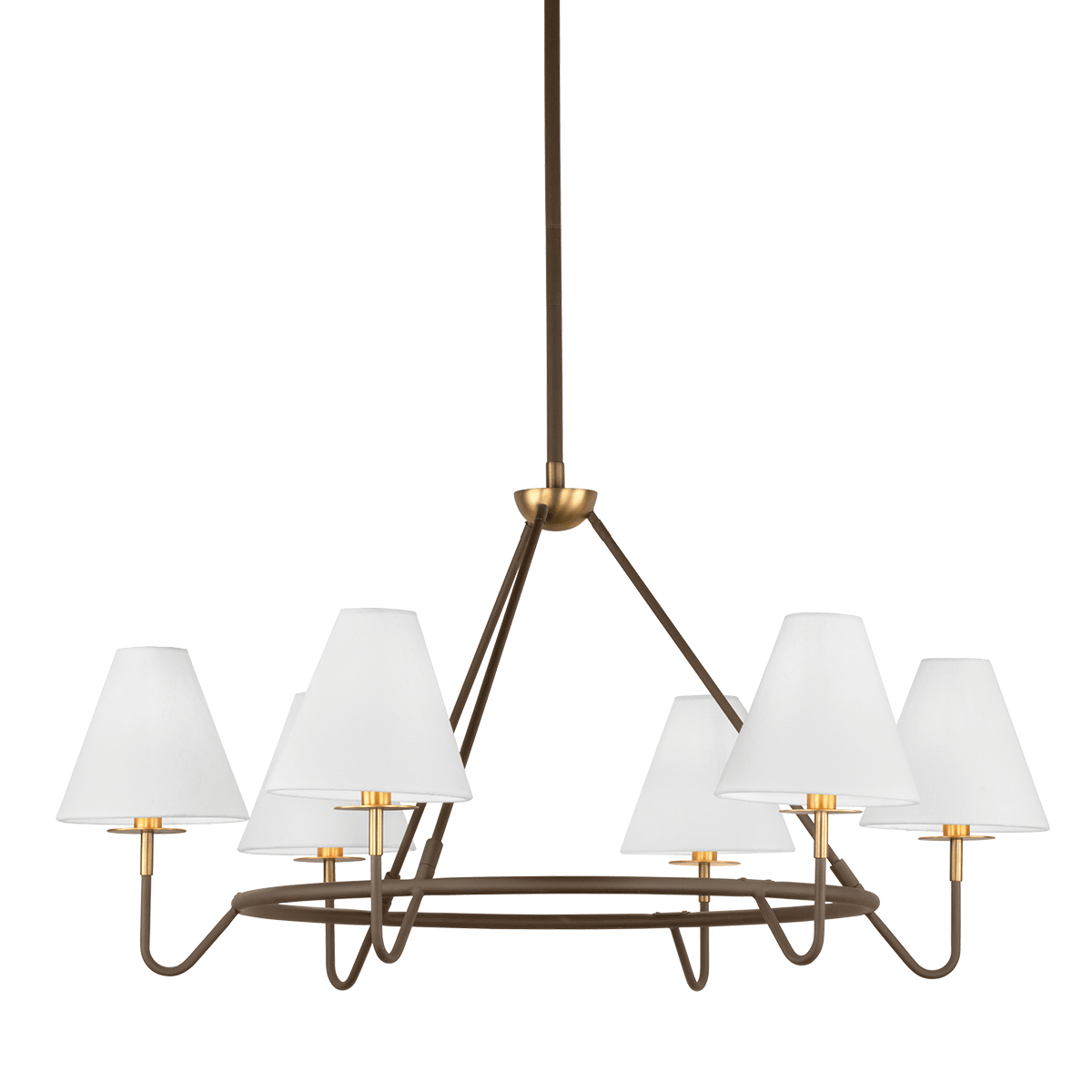 Mitzi | Polly Chandelier in Aged Brass White Cliff Studio Chandelier