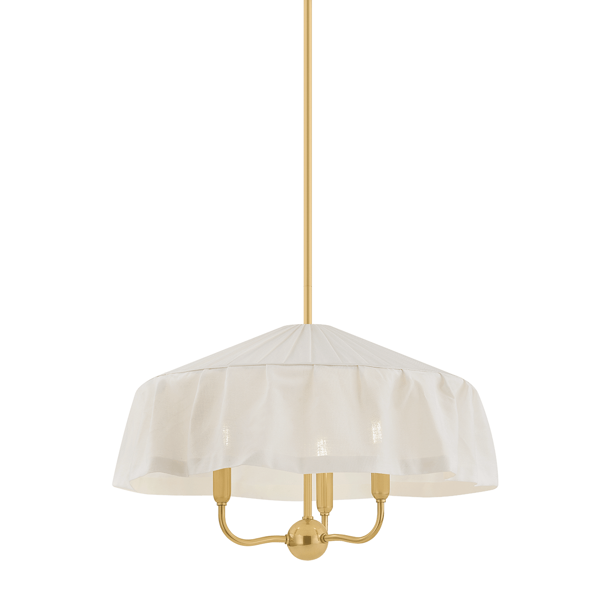 Mitzi | Shivonne Chandelier in Aged Brass, Small White Cliff Studio Pendant Lighting