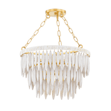 Mitzi | Tiffany Pendant in Aged Brass White Cliff Studio Pendant Lighting