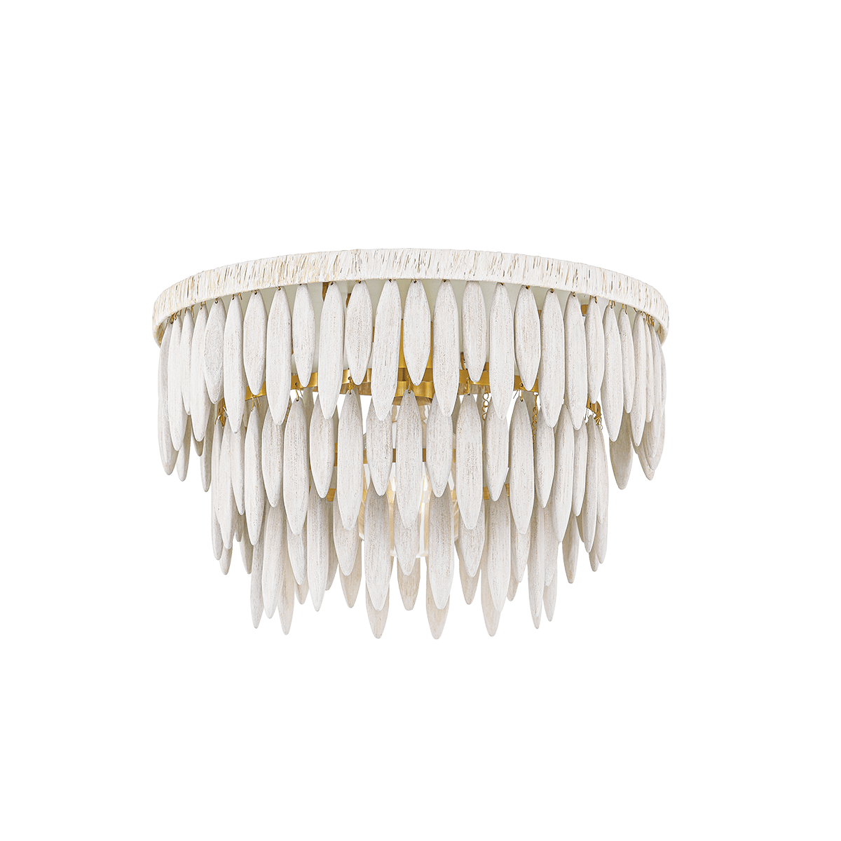 Mitzi | Tiffany Semi Flush in Aged Brass White Cliff Studio Flush Mount Lights