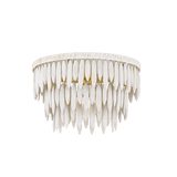 Mitzi | Tiffany Semi Flush in Aged Brass White Cliff Studio Flush Mount Lights