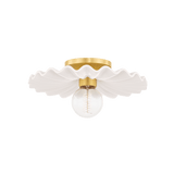 Mitzi | Tinsley Flush Mount in Aged Brass White Cliff Studio Flush Mount Lights