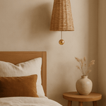 Mitzi | Vayda Rattan and Brass Wall Sconce White Cliff Studio Wall Lighting