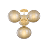 Mitzi | Zaley Semi Flush in Aged Brass White Cliff Studio Flush Mount Lights