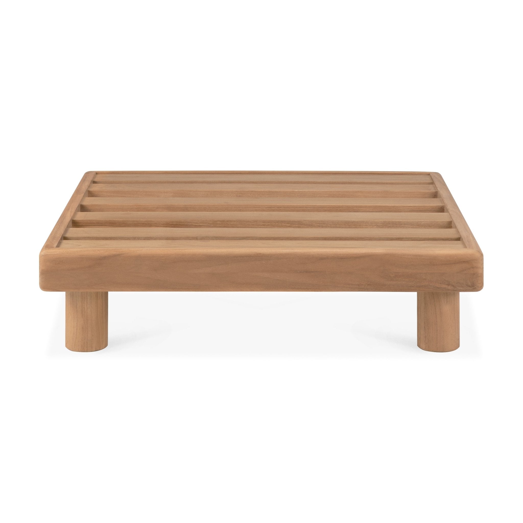 Monocle outdoor footstool frame - teak White Cliff Studio Outdoor Ottoman