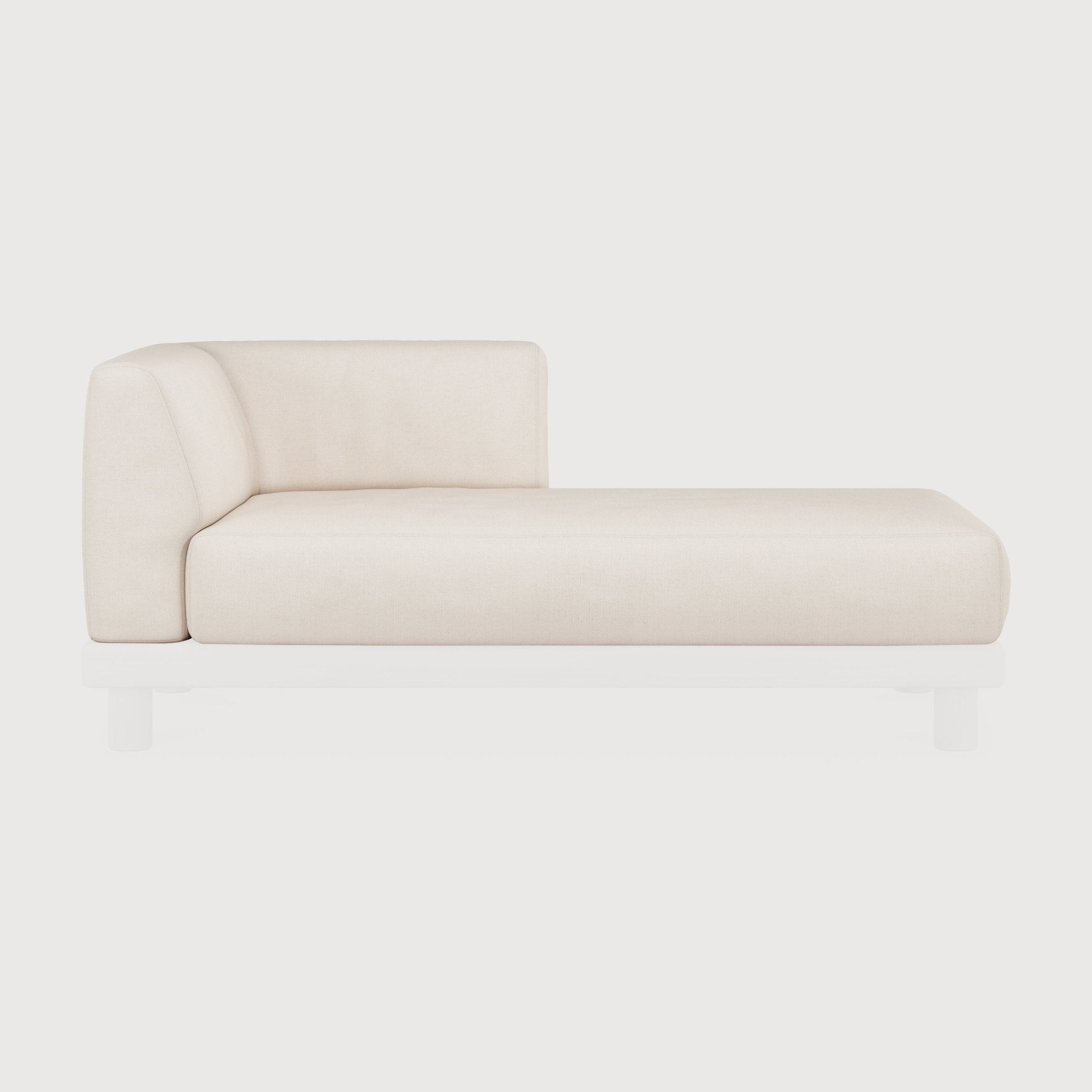 Monocle outdoor modular sofa cushion set - White fabric - day bed with L arm White Cliff Studio Outdoor Sofa