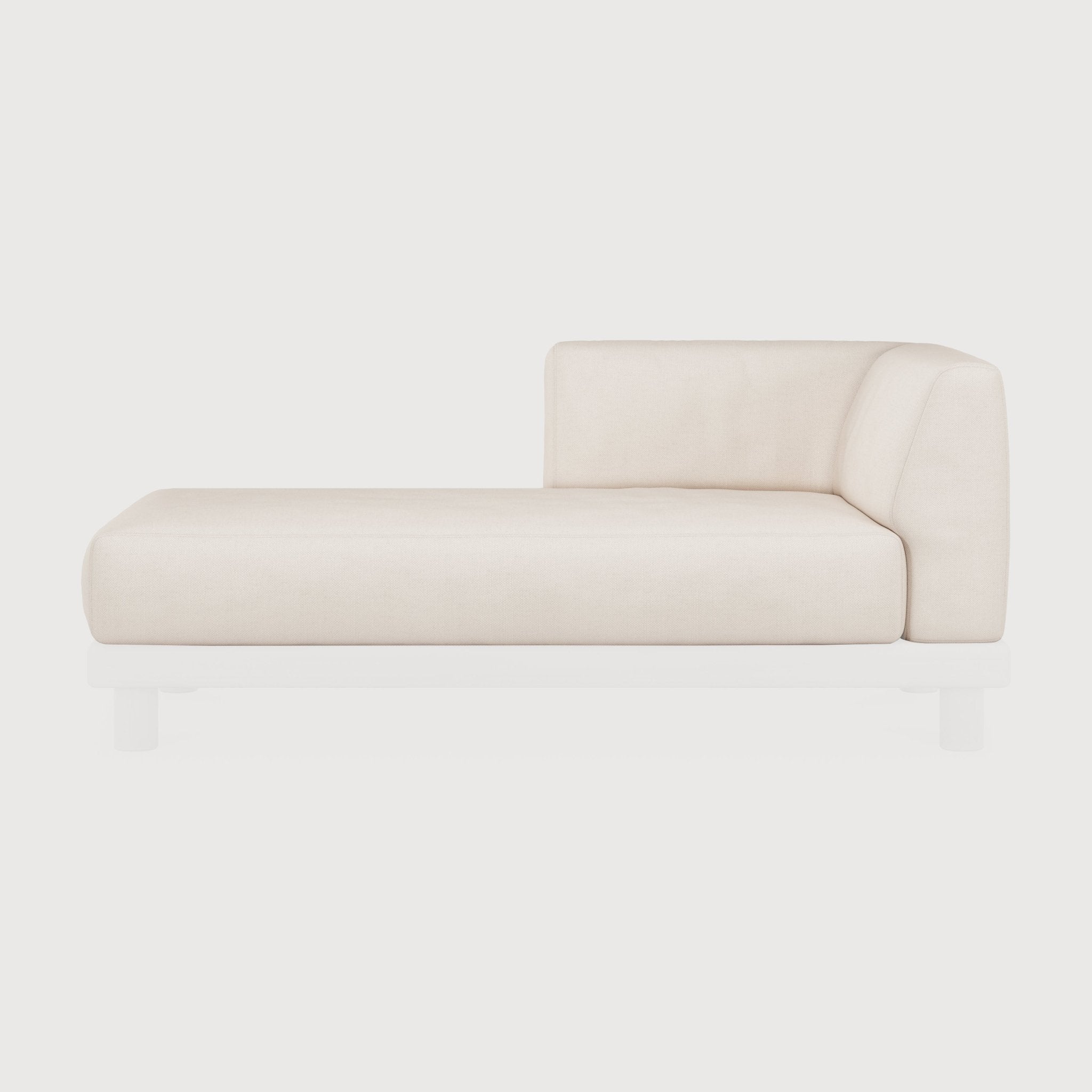 Monocle outdoor modular sofa cushion set - White fabric - day bed with R arm White Cliff Studio Outdoor Sofa