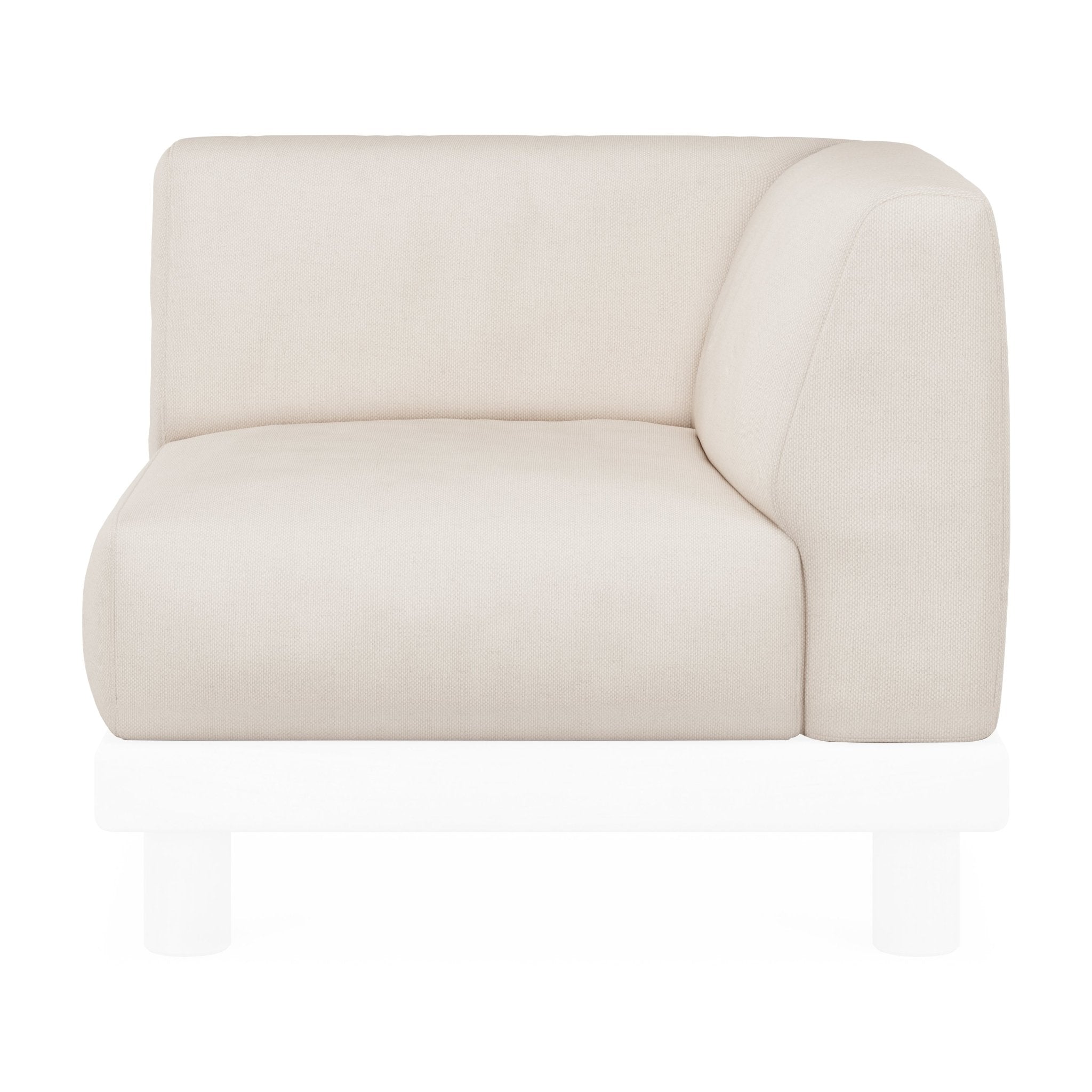 Monocle outdoor modular sofa cushion set - White fabric - end seater with L arm White Cliff Studio Outdoor Sofa