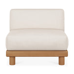 Monocle outdoor modular sofa - teak - White fabric - 1 seater White Cliff Studio Outdoor Sofa