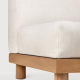 Monocle outdoor modular sofa - teak - White fabric - 1 seater White Cliff Studio Outdoor Sofa