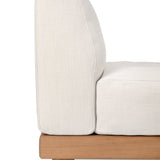 Monocle outdoor modular sofa - teak - White fabric - 1 seater White Cliff Studio Outdoor Sofa