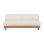 Monocle outdoor modular sofa - teak - White fabric - 2 seater White Cliff Studio Outdoor Sofa