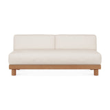 Monocle outdoor modular sofa - teak - White fabric - 2 seater White Cliff Studio Outdoor Sofa