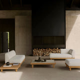 Monocle outdoor modular sofa - teak - White fabric - 2 seater White Cliff Studio Outdoor Sofa