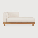 Monocle outdoor modular sofa - teak - White fabric - day bed with L arm White Cliff Studio Outdoor Sofa