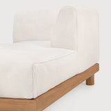Monocle outdoor modular sofa - teak - White fabric - day bed with L arm White Cliff Studio Outdoor Sofa