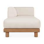 Monocle outdoor modular sofa - teak - White fabric - day bed with R arm White Cliff Studio Outdoor Sofa