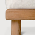 Monocle outdoor modular sofa - teak - White fabric - day bed with R arm White Cliff Studio Outdoor Sofa