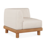 Monocle outdoor modular sofa - teak - White fabric - end seater with L arm White Cliff Studio Outdoor Sofa