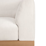 Monocle outdoor modular sofa - teak - White fabric - end seater with L arm White Cliff Studio Outdoor Sofa