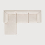 Monocle outdoor modular sofa - teak - White fabric - end seater with L arm White Cliff Studio Outdoor Sofa