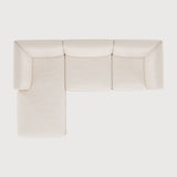 Monocle outdoor modular sofa - teak - White fabric - end seater with L arm White Cliff Studio Outdoor Sofa