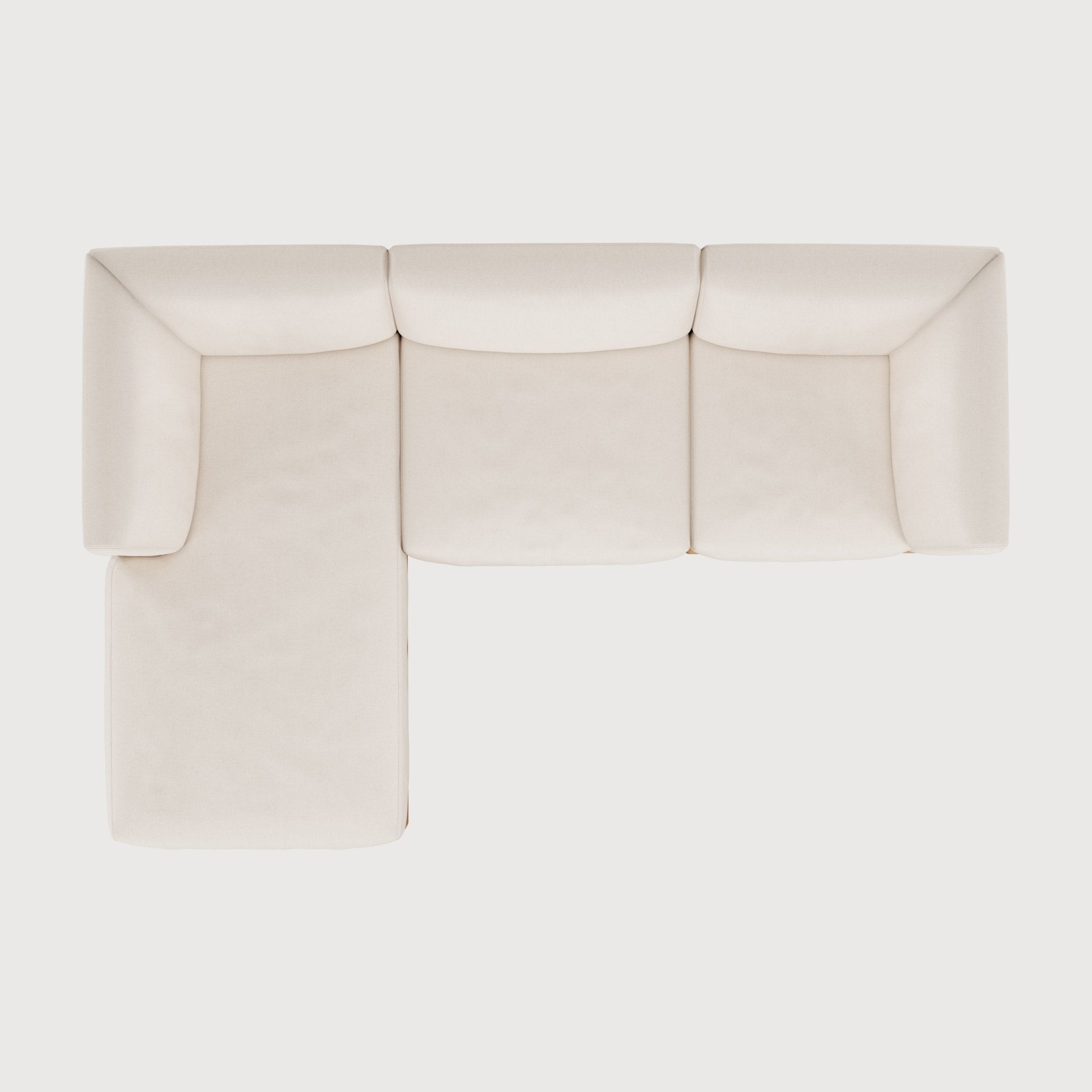 Monocle outdoor modular sofa - teak - White fabric - end seater with L arm White Cliff Studio Outdoor Sofa