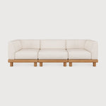 Monocle outdoor modular sofa - teak - White fabric - end seater with L arm White Cliff Studio Outdoor Sofa