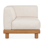Monocle outdoor modular sofa - teak - White fabric - end seater with R arm White Cliff Studio Outdoor Sofa