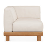 Monocle outdoor modular sofa - teak - White fabric - end seater with R arm White Cliff Studio Outdoor Sofa