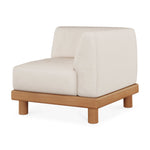 Monocle outdoor modular sofa - teak - White fabric - end seater with R arm White Cliff Studio Outdoor Sofa