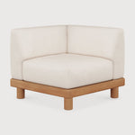 Monocle outdoor modular sofa - teak - White fabric - end seater with R arm White Cliff Studio Outdoor Sofa