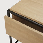 Monolit bedside table - oak - black metal - 1 drawer White Cliff Studio Nightstand