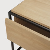 Monolit bedside table - oak - black metal - 1 drawer White Cliff Studio Nightstand