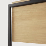 Monolit bedside table - oak - black metal - 1 drawer White Cliff Studio Nightstand