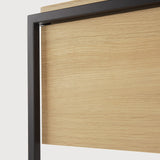 Monolit bedside table - oak - black metal - 1 drawer White Cliff Studio Nightstand