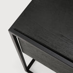 Monolit bedside table - varnished oak - black - black metal - 1 drawer White Cliff Studio Nightstand