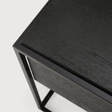 Monolit bedside table - varnished oak - black - black metal - 1 drawer White Cliff Studio Nightstand