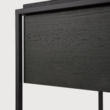 Monolit bedside table - varnished oak - black - black metal - 1 drawer White Cliff Studio Nightstand