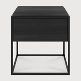 Monolit bedside table - varnished oak - black - black metal - 1 drawer White Cliff Studio Nightstand