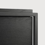 Monolit bedside table - varnished oak - black - black metal - 1 drawer White Cliff Studio Nightstand