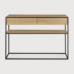 Monolit console - oak - 2 drawers White Cliff Studio Console Table