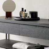 Monolit console - varnished oak - black - 2 drawers White Cliff Studio Console Table