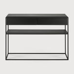 Monolit console - varnished oak - black - 2 drawers White Cliff Studio Console Table