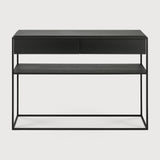 Monolit console - varnished oak - black - 2 drawers White Cliff Studio Console Table