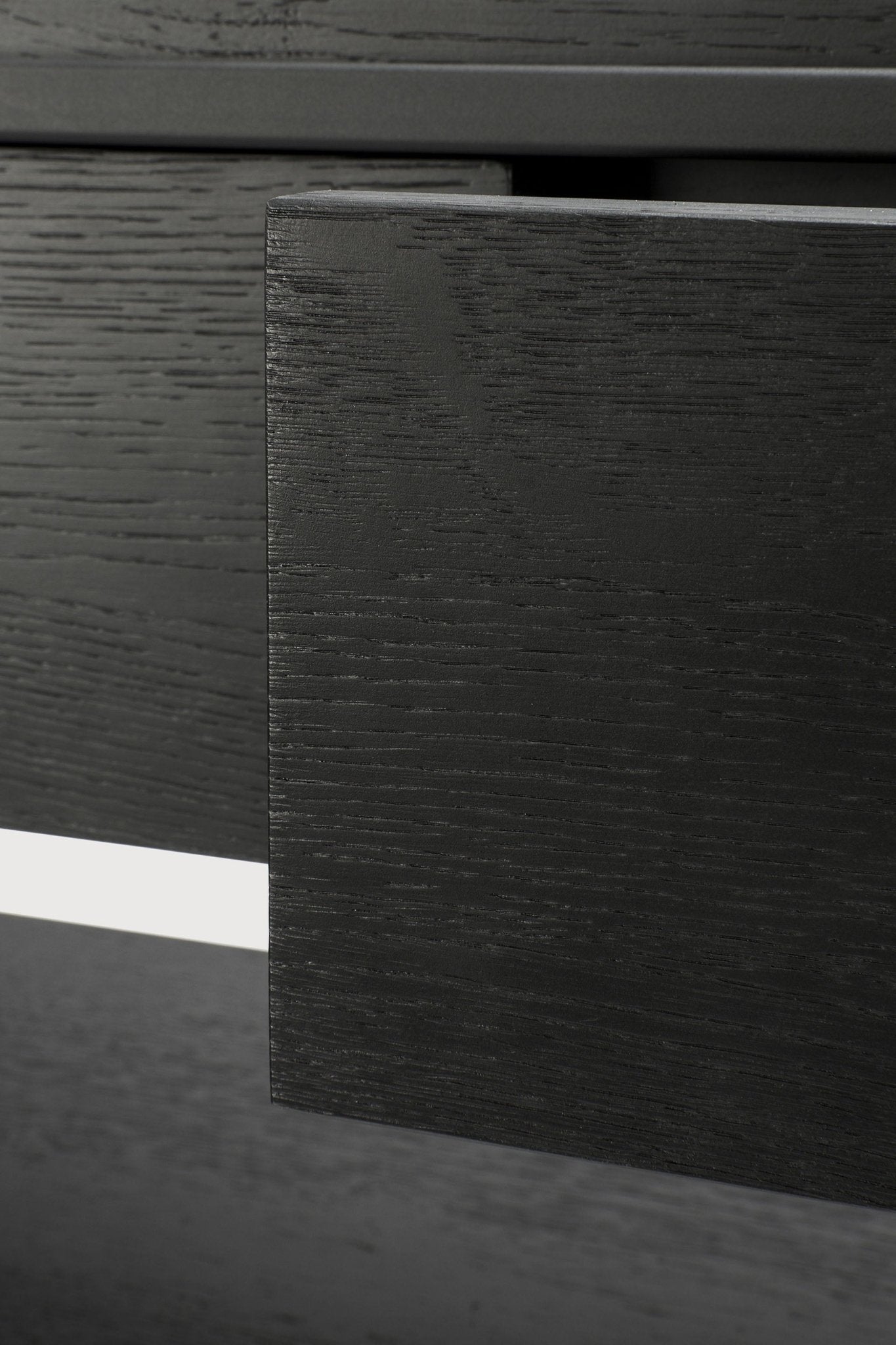 Monolit console - varnished oak - black - 2 drawers White Cliff Studio Console Table